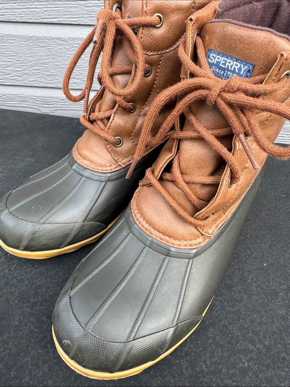 Sperry Two-Tone Duck Boots in Brown